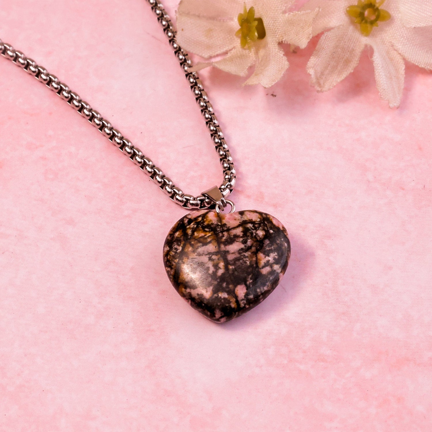 Rhodonite Heart Pendant