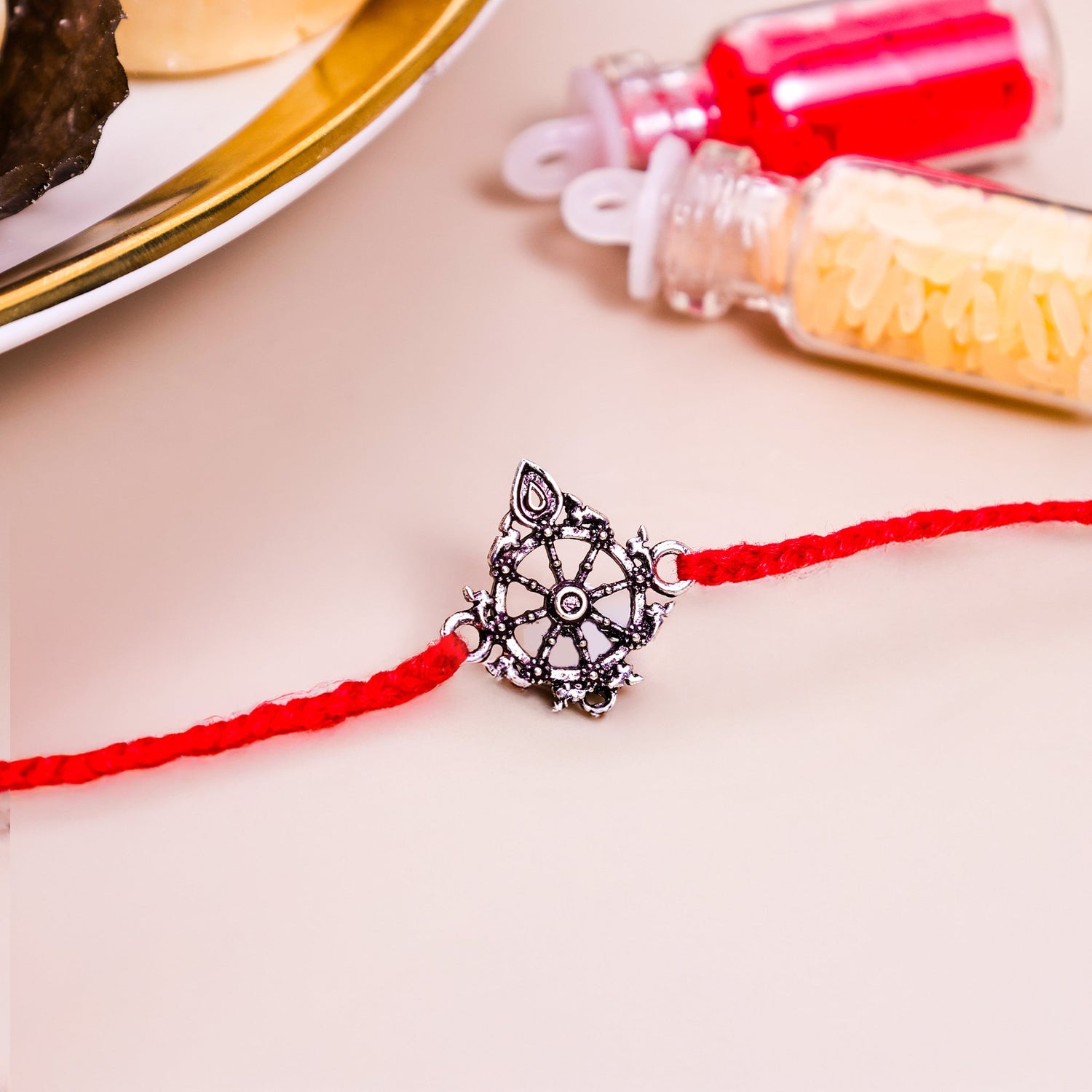 92.5 Pure Silver sudarshana chakra Rakhi