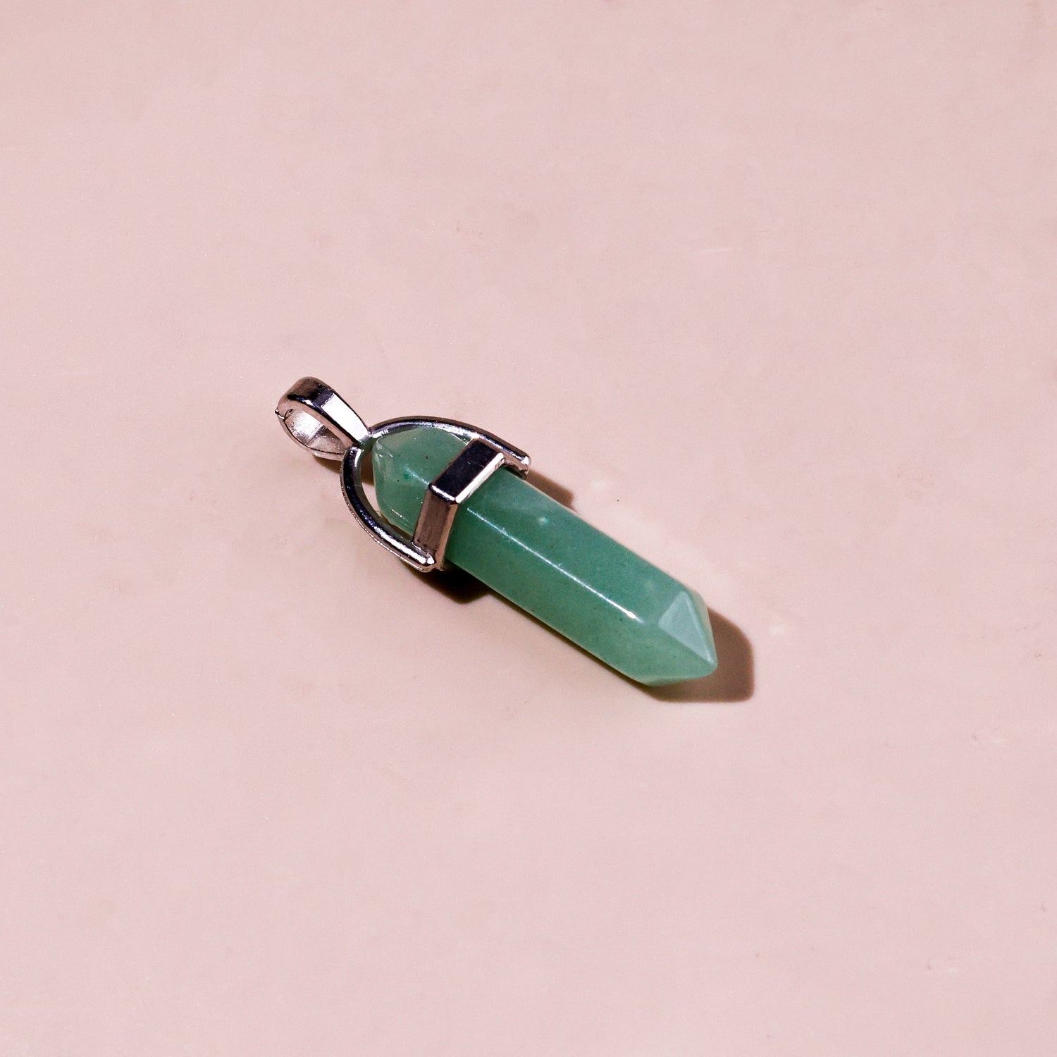 Green Aventurine Pen Shape Pendant: Promotes Wealth Attraction & Money Growth