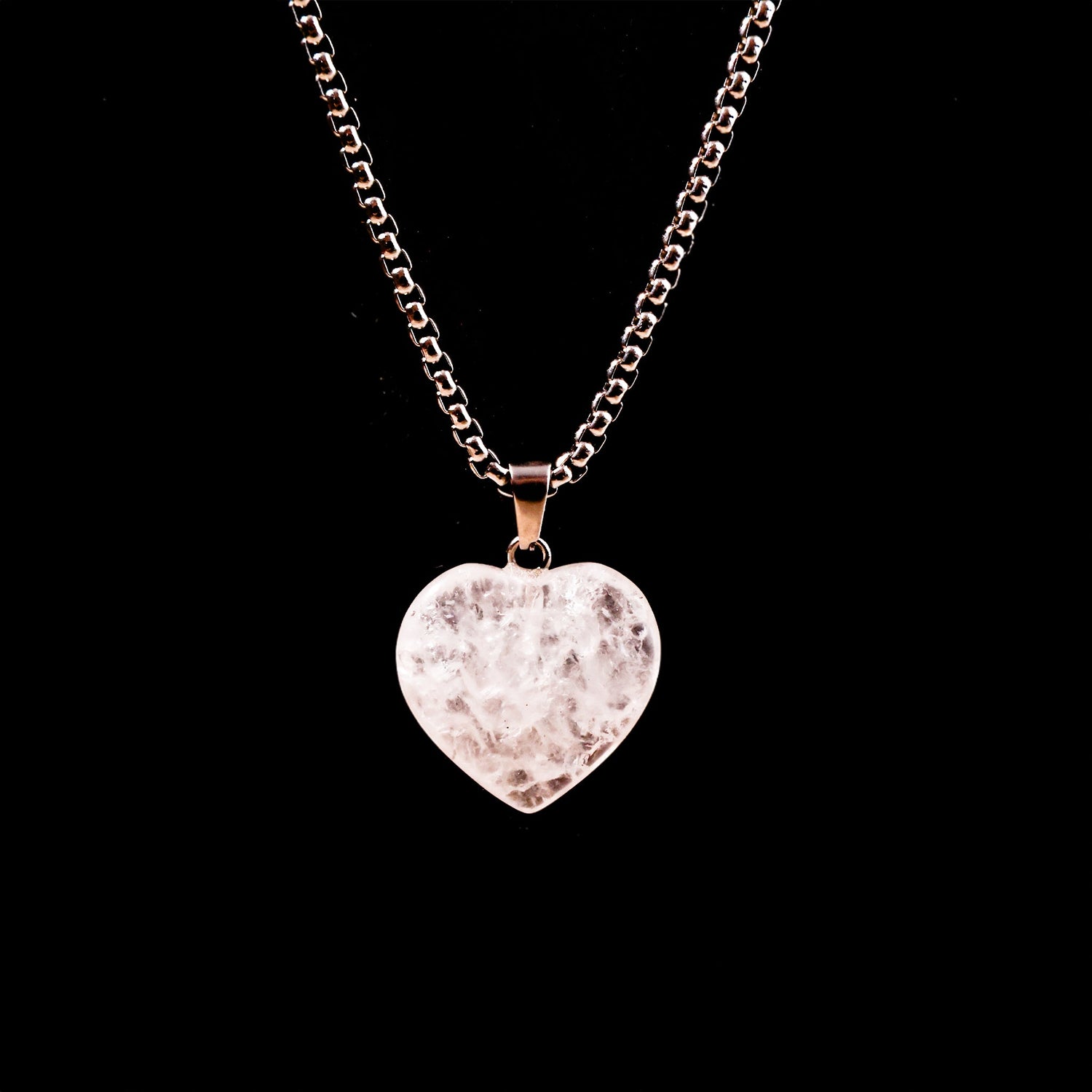 Clear Quatz Heart Pendant