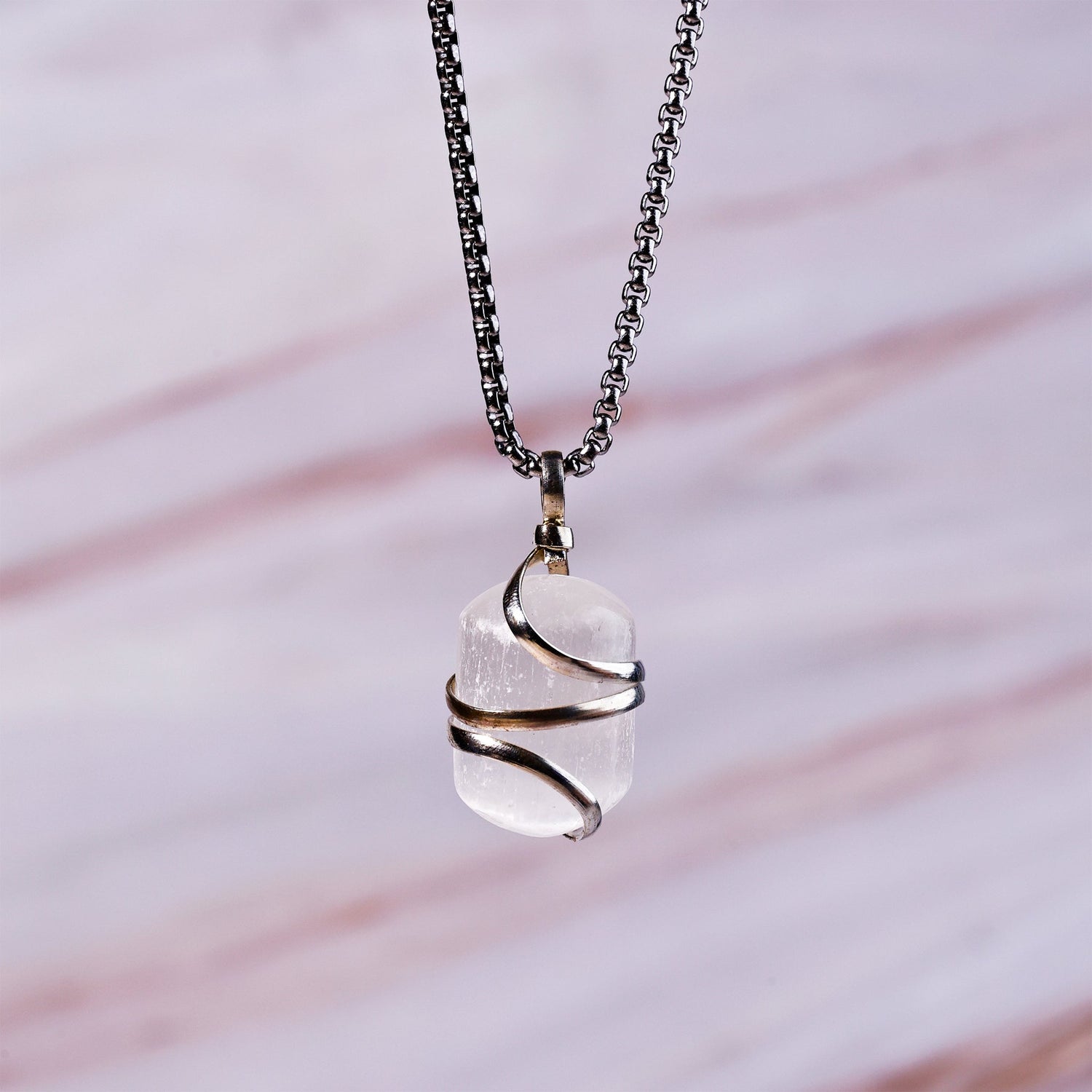 Selenite Wrapping Pendant