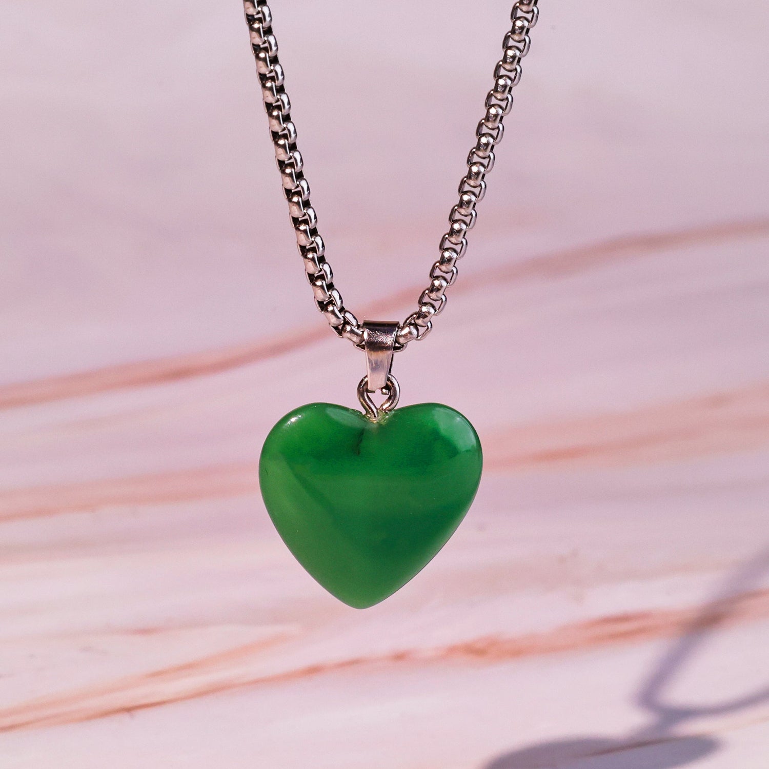 Green Aventurine Heart Pendant: Promotes Wealth Attraction & Money Growth