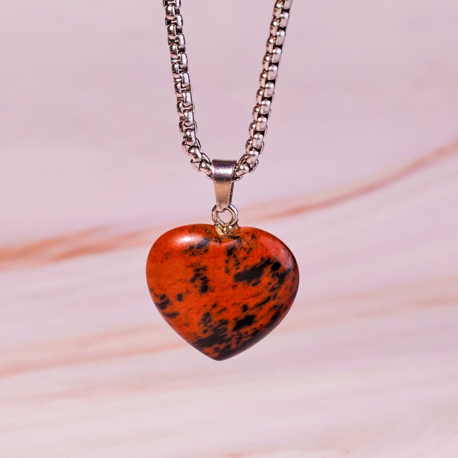 Mahogany Obsidian Heart Pendant