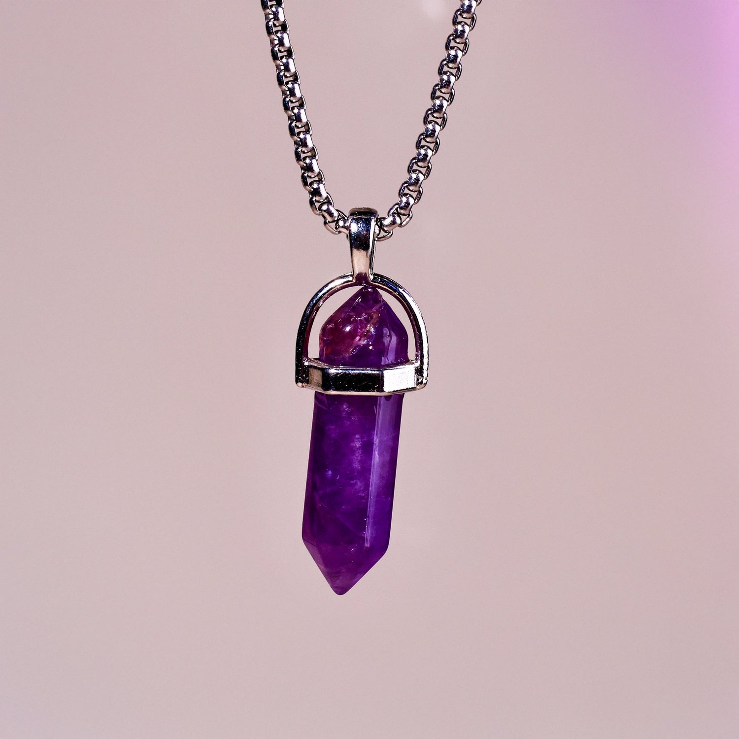 Amethyst Pen Shape Pendant: Emotional Healing & Stress Relief