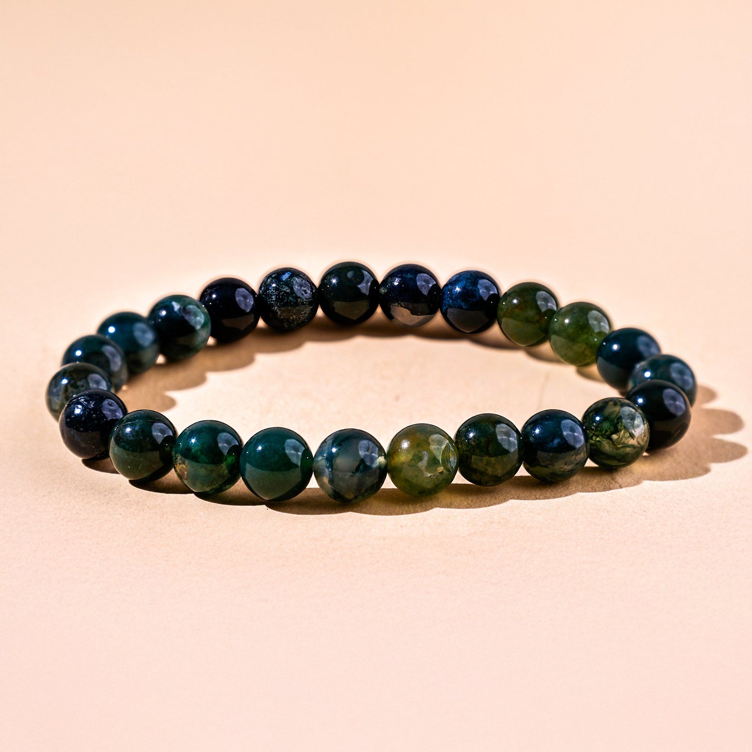 Moss Agate Bracelet (Abhimantrit) for Growth & Balance