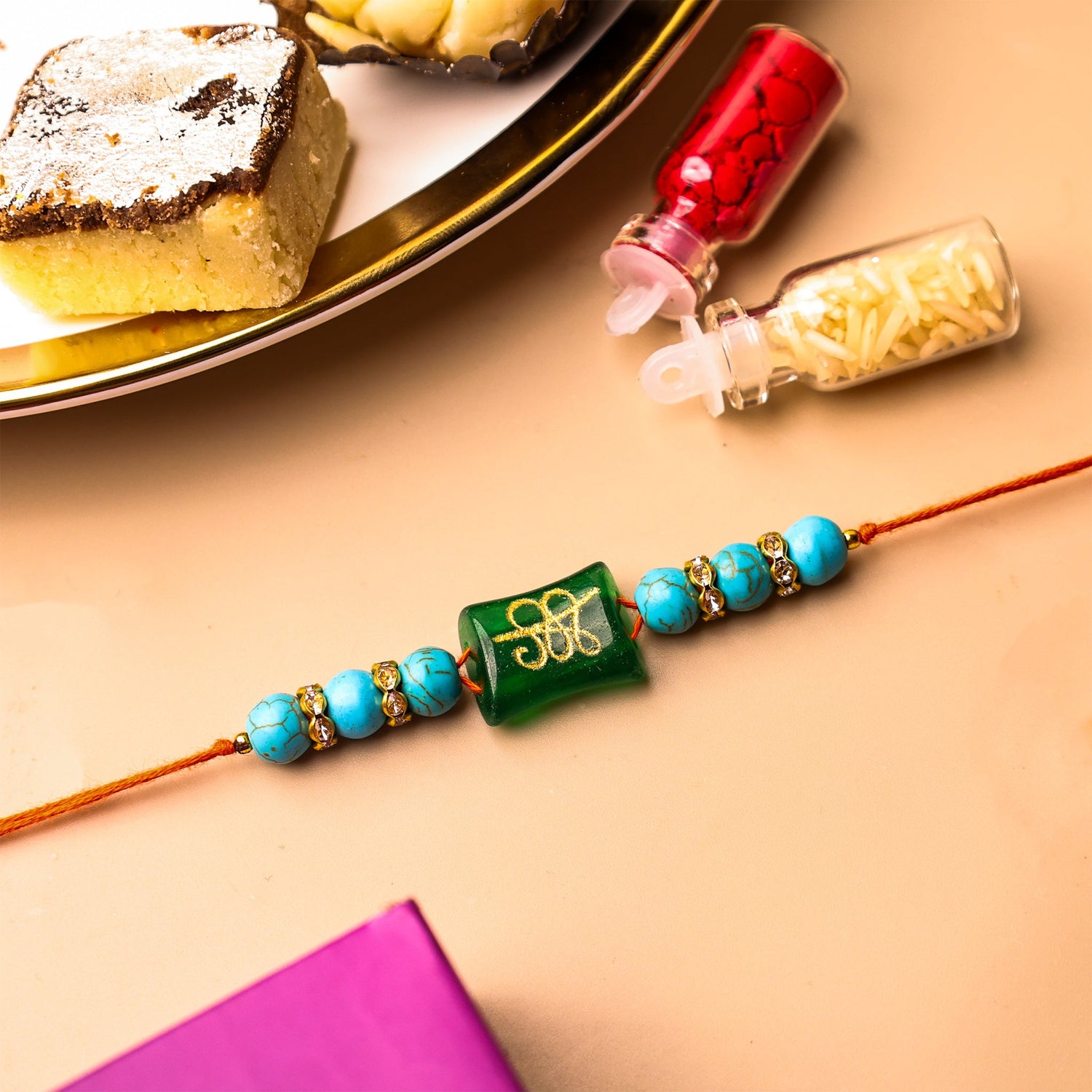 Money Coin Reiki Symbol Rakhi (1 Piece) - Abhimantrit