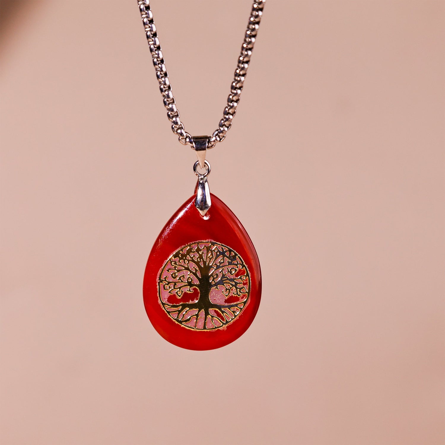 Carnelian Life of Tree Pendant: Supports in Achieving Goals