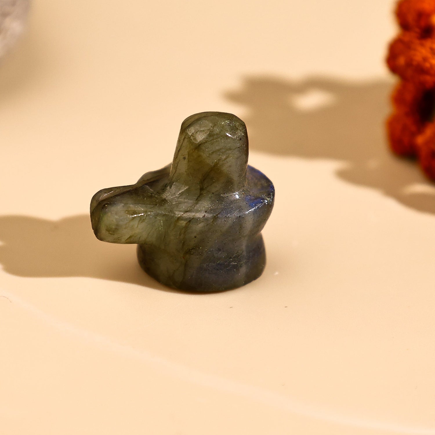 Labradorite Shivling Idol