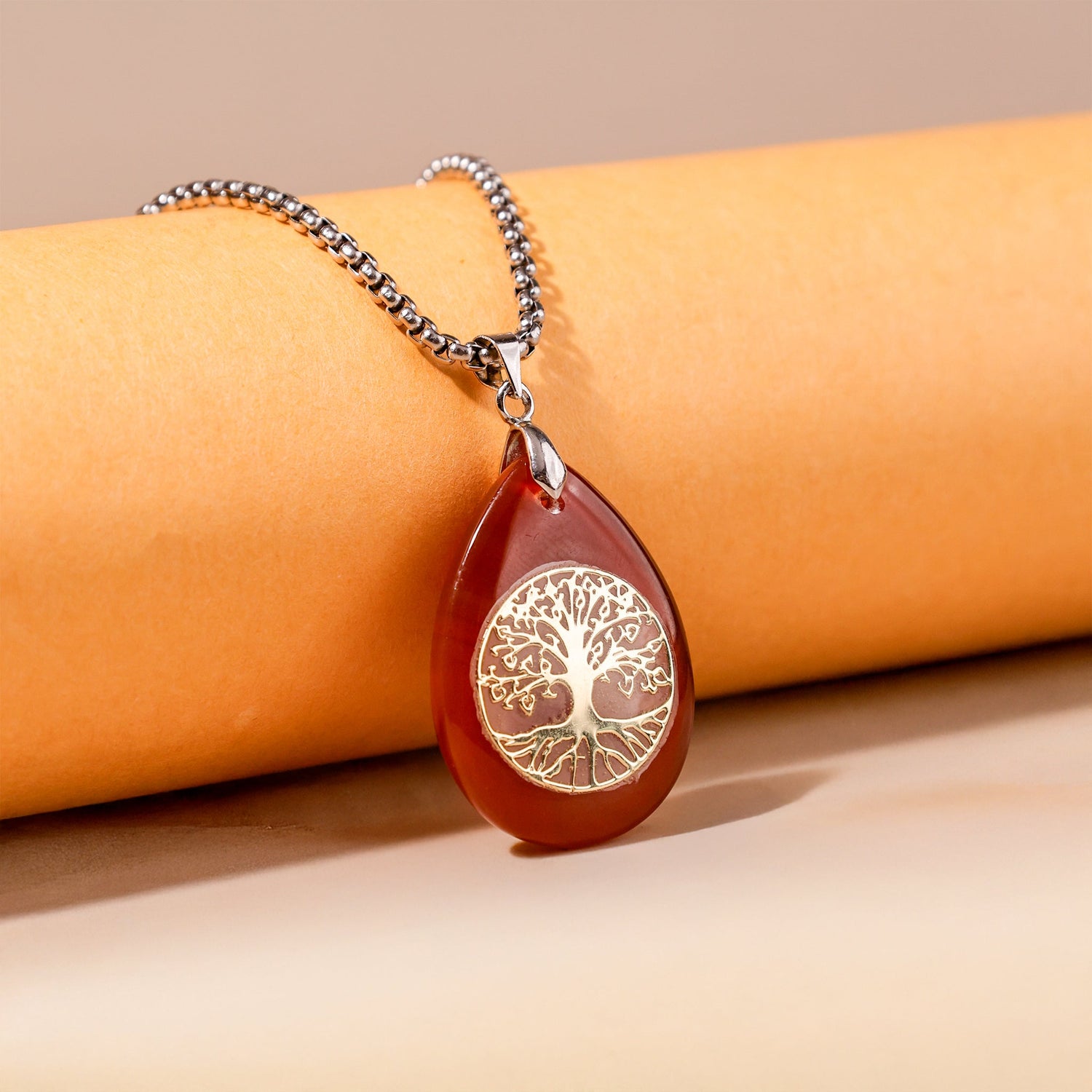 Carnelian Life of Tree Pendant: Supports in Achieving Goals
