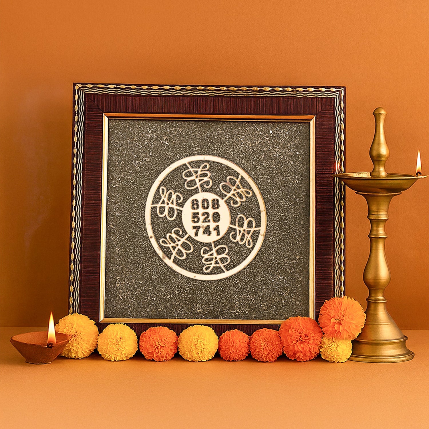 Numerology Healing Yantra Raw Pyrite Frame