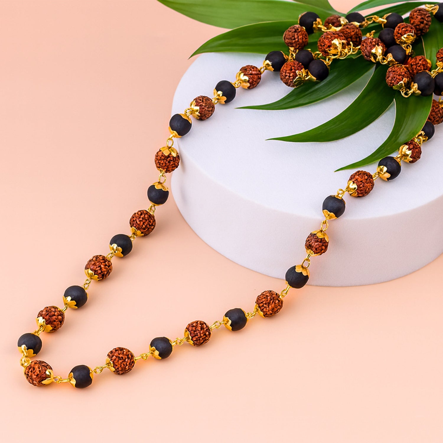 Karungali Mala With Rudraksha Beads