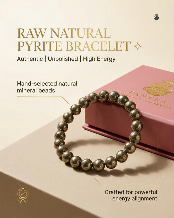 Raw Pyrite Bracelet for Attracts Wealth and Abundance