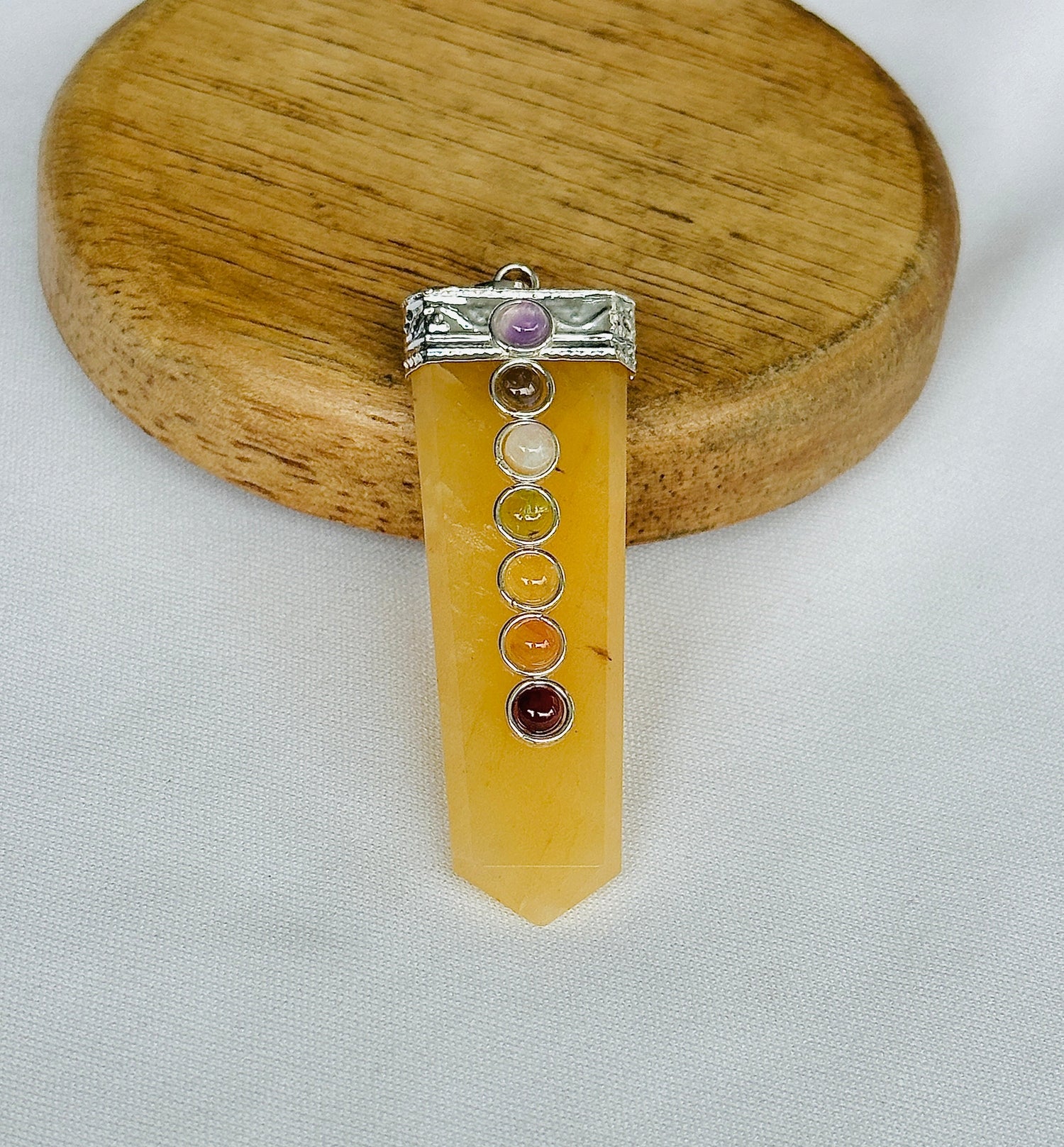 Fulfill Your Desires with Divine Blessings: Yellow Aventurine Seven Chakra Pendant