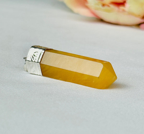 Fulfill Your Desires with Divine Blessings: Yellow Aventurine Pencil Pendant