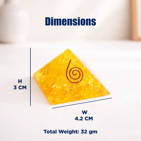 Yellow Citrine Pyramid – Energy & Manifestation Crystal Pyramid