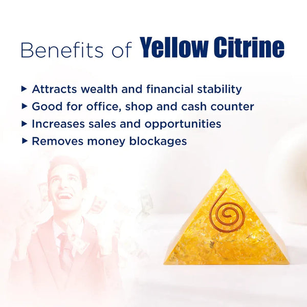 Yellow Citrine Pyramid – Energy & Manifestation Crystal Pyramid