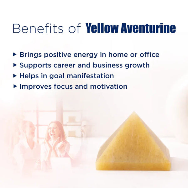 Yellow Aventurine Small Pyramid – Confidence, Success & Positive Energy Crystal