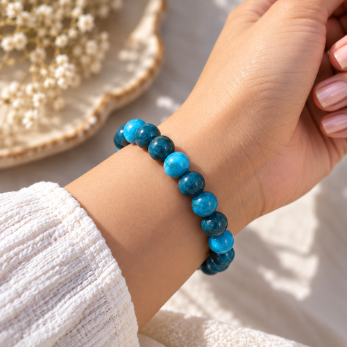 Blue Apatite Crystal Bracelet