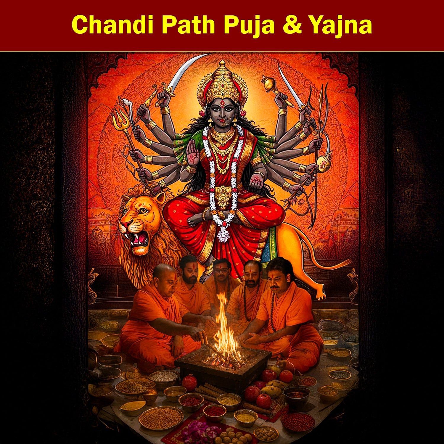 Chandi Path Puja & Yajna: To Invoke Goddess Durga For Strength, Protection and the Removal of Major Obstacle in Life