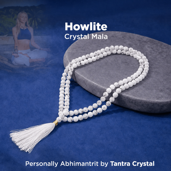 Howlite Crystal Mala – Peace, Focus & Meditation Mala