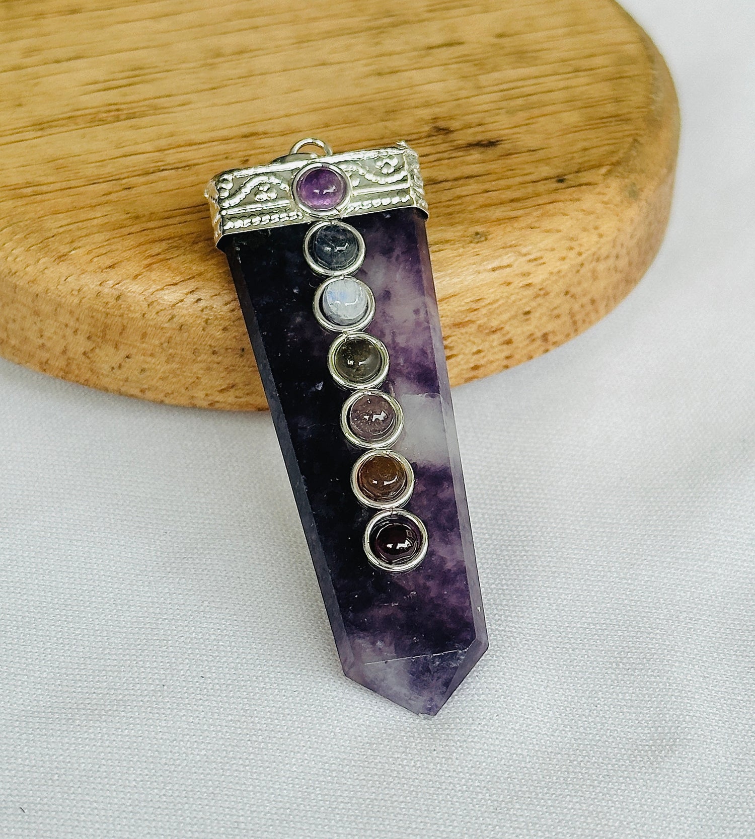 Seven Chakra: Lepidolite Pendant