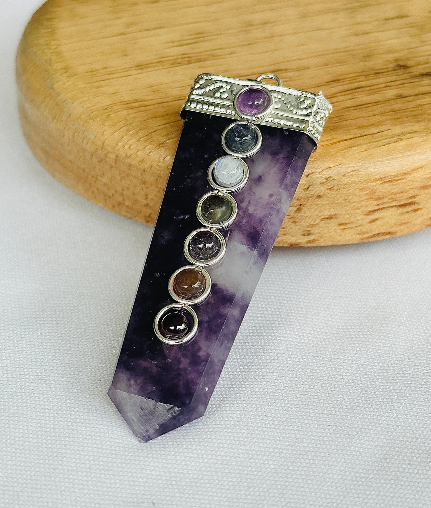 Seven Chakra: Lepidolite Pendant