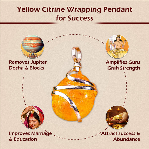 Yellow Citrine Wrapping Pendant: Abundance & Prosperity