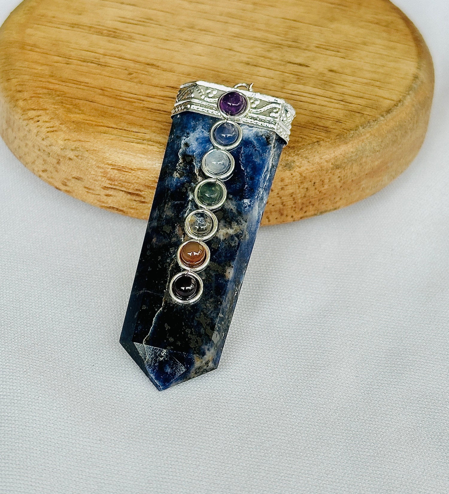 Sodalite Seven Chakra Pendant